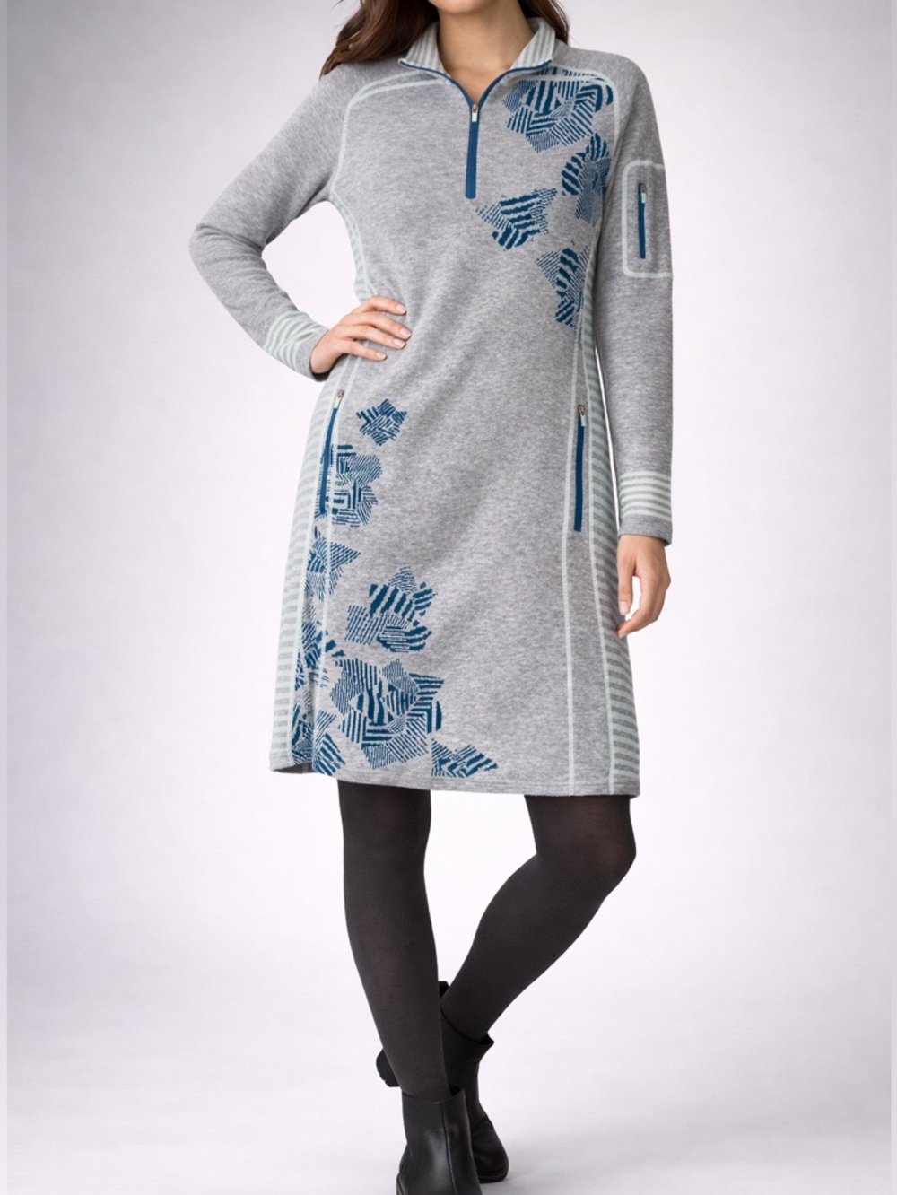 Title Nine Super Power 1/4 Zip Merino Wool Blend Dress Sz Medium